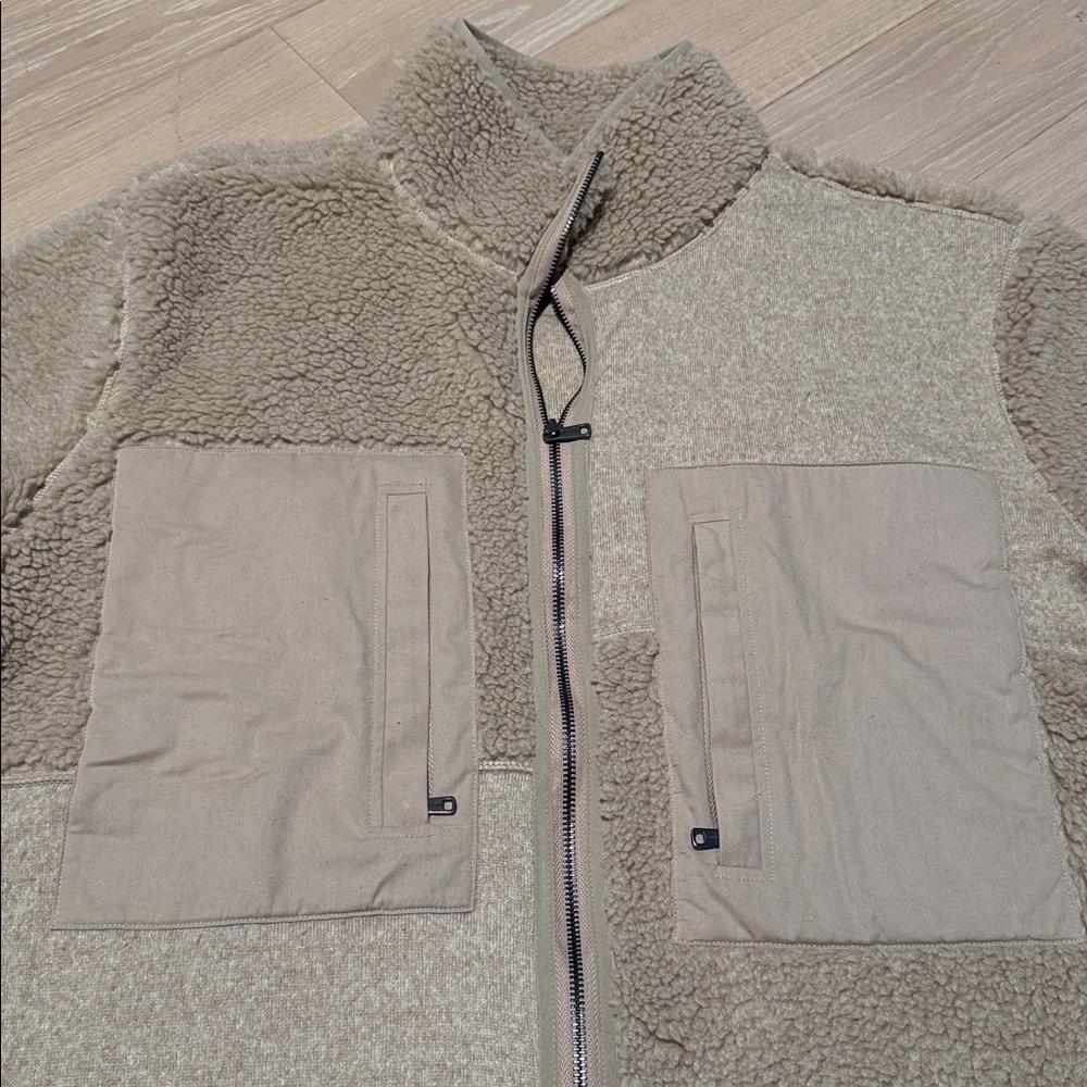 Todd Snyder Cream Sherpa Bomber Jacket - Picture 5 of 7
